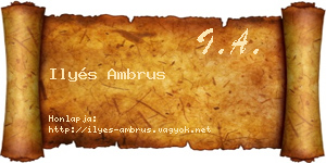 Ilyés Ambrus névjegykártya